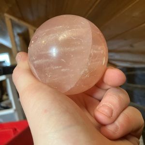Pink quartz sphere
